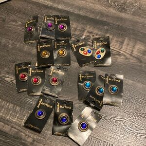 Vintage Streamline jeweled buttons, lot of 16